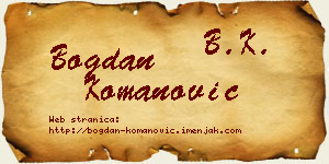 Bogdan Komanović vizit kartica
